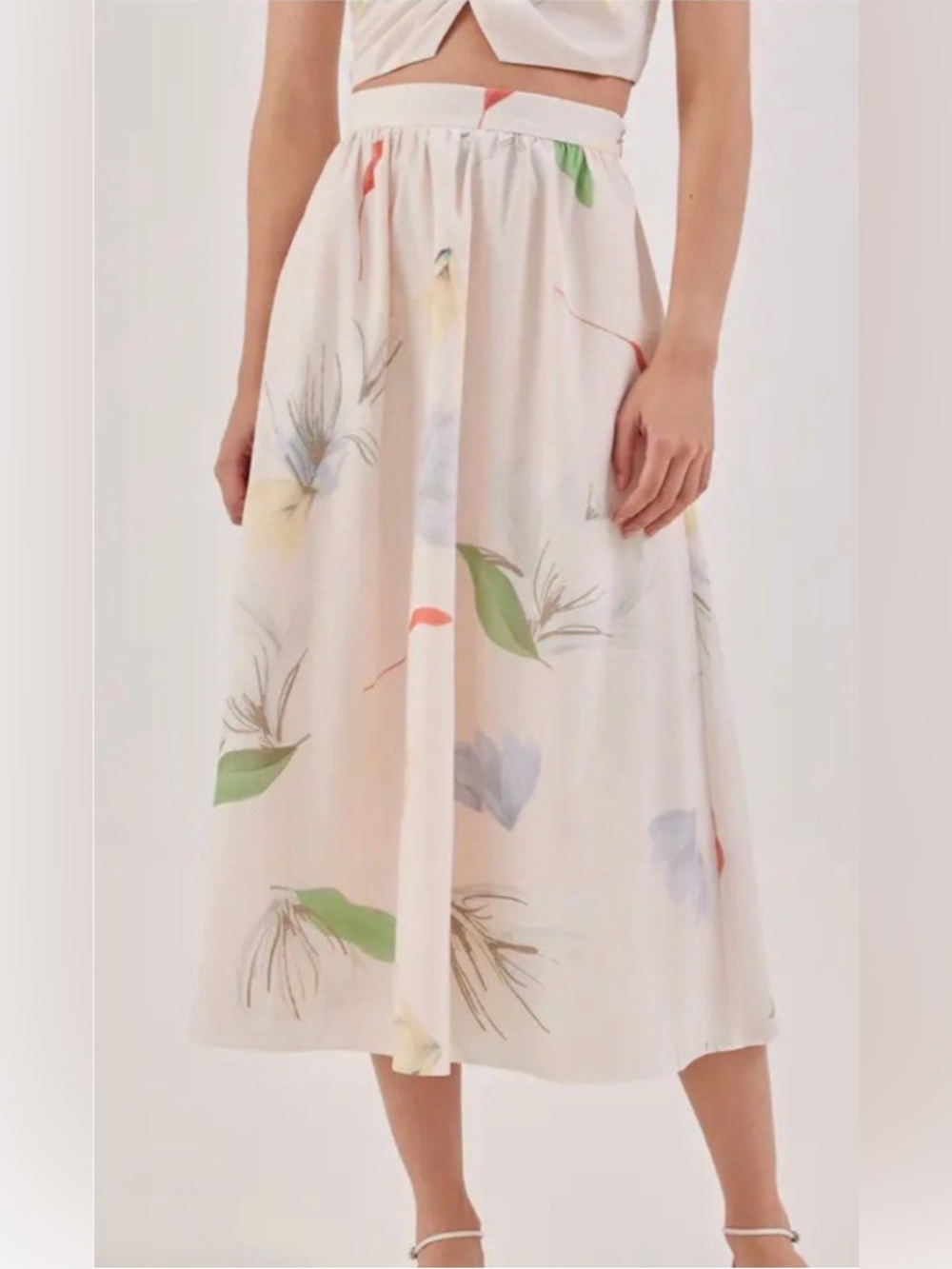 Love, Bonito Floral Midi Skirt - Quinley Flare Skirt in Azalea Romance